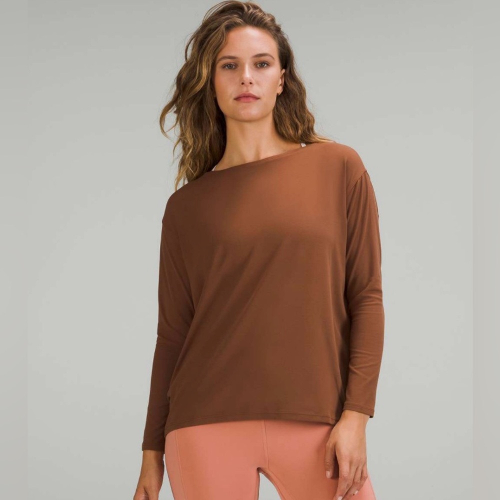lululemon athletica Long Sleeve Tee in Brown